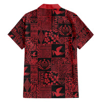 Black Tonga Kilisimasi Fiefia Family Matching Short Sleeve Bodycon Dress and Hawaiian Shirt Pacific Patchwork Xmas Vibes - Polynesian Pride