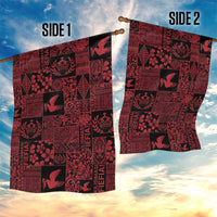 Black Tonga Kilisimasi Fiefia Garden Flag Pacific Patchwork Xmas Vibes - Polynesian Pride