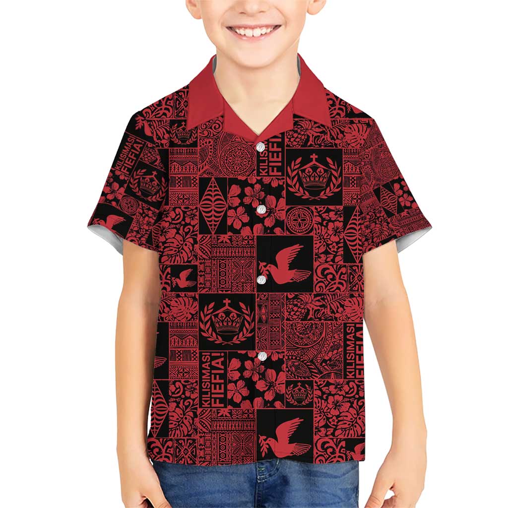 Black Tonga Kilisimasi Fiefia Hawaiian Shirt Pacific Patchwork Xmas Vibes - Polynesian Pride