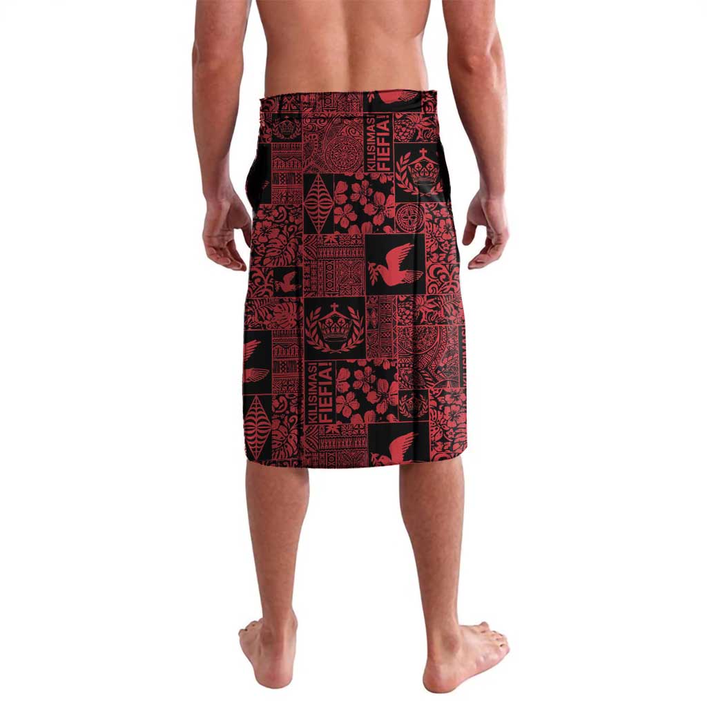 Black Tonga Kilisimasi Fiefia Lavalava Pacific Patchwork Xmas Vibes - Polynesian Pride