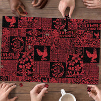 Black Tonga Kilisimasi Fiefia Puzzle Pacific Patchwork Xmas Vibes - Polynesian Pride