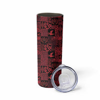 Black Tonga Kilisimasi Fiefia Skinny Tumbler Pacific Patchwork Xmas Vibes - Polynesian Pride
