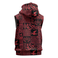 Black Tonga Kilisimasi Fiefia Sleeveless Hoodie Pacific Patchwork Xmas Vibes - Polynesian Pride