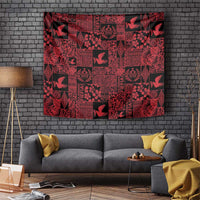 Black Tonga Kilisimasi Fiefia Tapestry Pacific Patchwork Xmas Vibes - Polynesian Pride