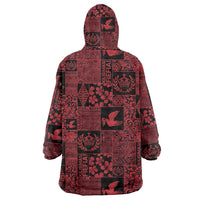 Black Tonga Kilisimasi Fiefia Wearable Blanket Hoodie Pacific Patchwork Xmas Vibes - Polynesian Pride
