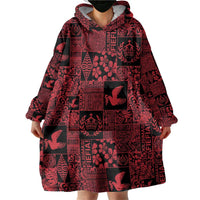 Black Tonga Kilisimasi Fiefia Wearable Blanket Hoodie Pacific Patchwork Xmas Vibes - Polynesian Pride