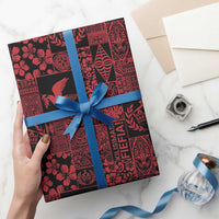 Black Tonga Kilisimasi Fiefia Wrapping Paper Pacific Patchwork Xmas Vibes - Polynesian Pride