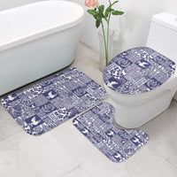 Blue Tonga Kilisimasi Fiefia Bathroom Set Pacific Patchwork Xmas Vibes - Polynesian Pride