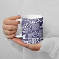 Blue Tonga Kilisimasi Fiefia Ceramic Mug Pacific Patchwork Xmas Vibes - Polynesian Pride