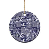 Blue Tonga Kilisimasi Fiefia Ceramic Ornament Pacific Patchwork Xmas Vibes - Polynesian Pride