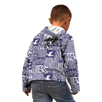 Blue Tonga Kilisimasi Fiefia Kid Hoodie Pacific Patchwork Xmas Vibes - Polynesian Pride
