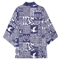 Blue Tonga Kilisimasi Fiefia Kimono Pacific Patchwork Xmas Vibes - Polynesian Pride