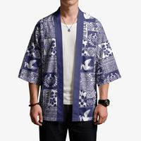 Blue Tonga Kilisimasi Fiefia Kimono Pacific Patchwork Xmas Vibes - Polynesian Pride