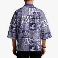 Blue Tonga Kilisimasi Fiefia Kimono Pacific Patchwork Xmas Vibes - Polynesian Pride
