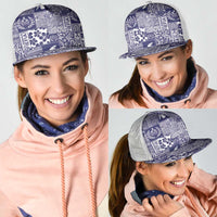 Blue Tonga Kilisimasi Fiefia Mesh Trucker Cap Pacific Patchwork Xmas Vibes - Polynesian Pride