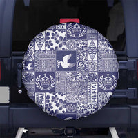 Blue Tonga Kilisimasi Fiefia Spare Tire Cover Pacific Patchwork Xmas Vibes - Polynesian Pride