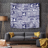 Blue Tonga Kilisimasi Fiefia Tapestry Pacific Patchwork Xmas Vibes - Polynesian Pride