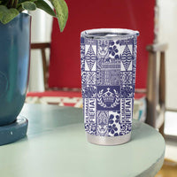 Blue Tonga Kilisimasi Fiefia Tumbler Cup Pacific Patchwork Xmas Vibes - Polynesian Pride