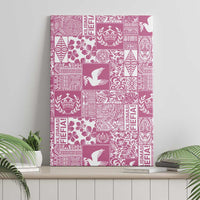Pink Tonga Kilisimasi Fiefia Canvas Wall Art Pacific Patchwork Xmas Vibes - Polynesian Pride