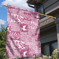 Pink Tonga Kilisimasi Fiefia Garden Flag Pacific Patchwork Xmas Vibes - Polynesian Pride