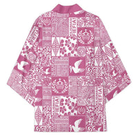 Pink Tonga Kilisimasi Fiefia Kimono Pacific Patchwork Xmas Vibes - Polynesian Pride