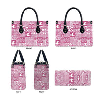 Pink Tonga Kilisimasi Fiefia Leather Bag Pacific Patchwork Xmas Vibes - Polynesian Pride