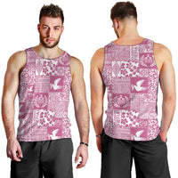 Pink Tonga Kilisimasi Fiefia Men Tank Top Pacific Patchwork Xmas Vibes - Polynesian Pride