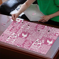 Pink Tonga Kilisimasi Fiefia Puzzle Pacific Patchwork Xmas Vibes - Polynesian Pride