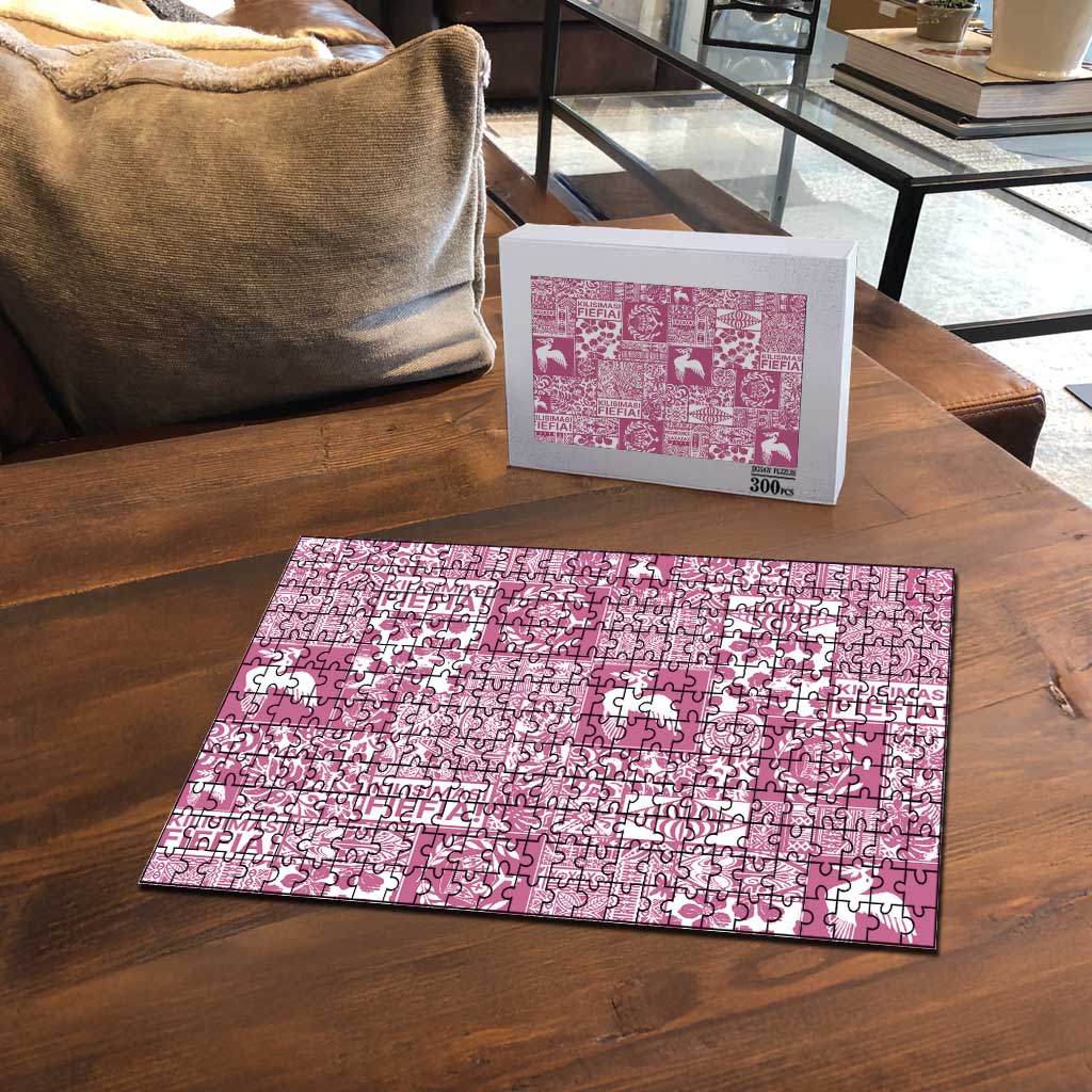 Pink Tonga Kilisimasi Fiefia Puzzle Pacific Patchwork Xmas Vibes - Polynesian Pride