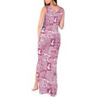 Pink Tonga Kilisimasi Fiefia Tank Maxi Dress Pacific Patchwork Xmas Vibes - Polynesian Pride