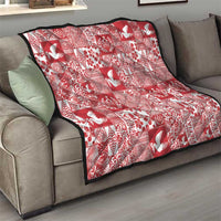 Red Tonga Kilisimasi Fiefia Quilt Pacific Patchwork Xmas Vibes - Polynesian Pride