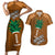 Custom Hawaii Honolulu Bowl Couples Matching Short Sleeve Bodycon Dress and Hawaiian Shirt With Kakau Tribal Pattern LT9 Brown - Polynesian Pride