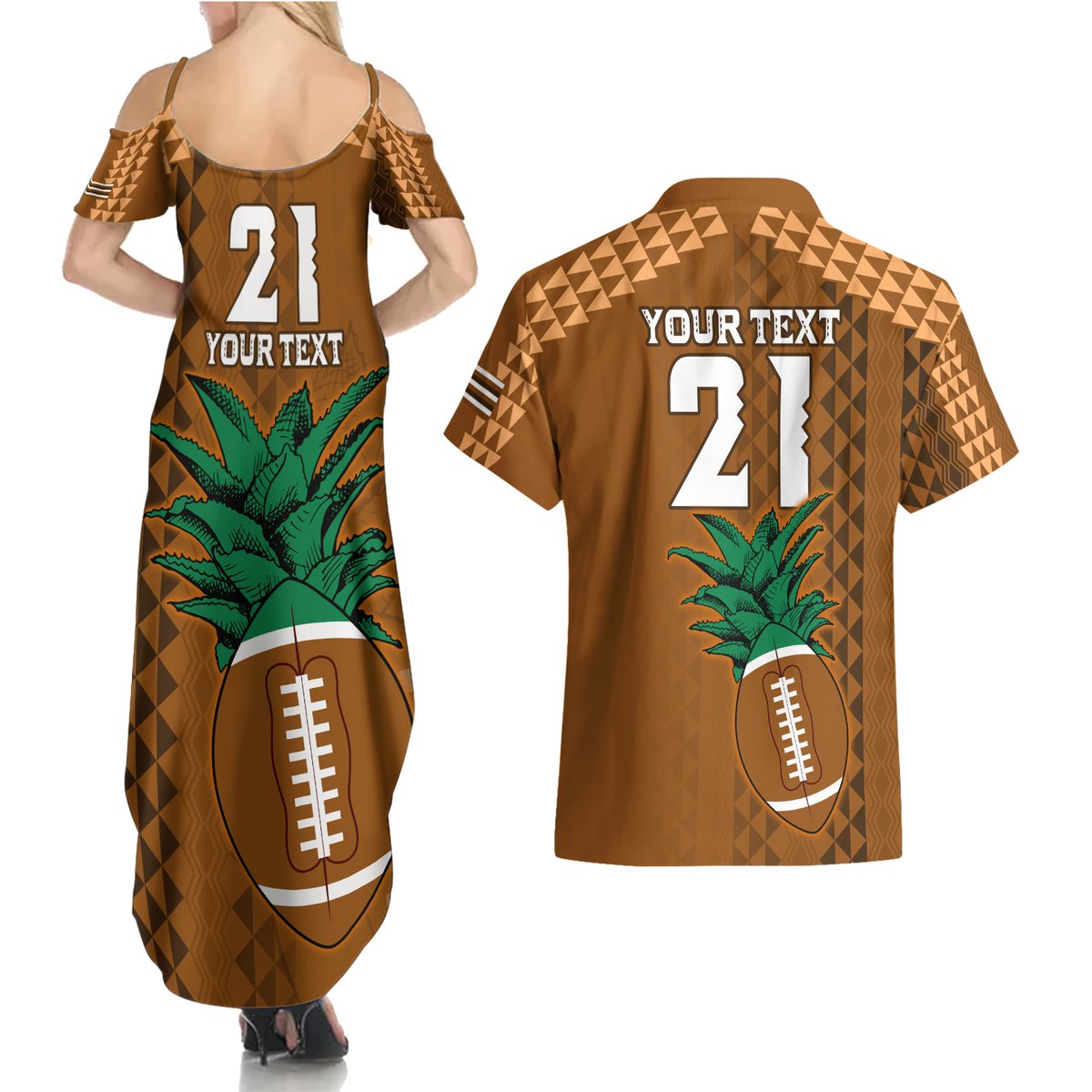 Custom Hawaii Honolulu Bowl Couples Matching Summer Maxi Dress and Hawaiian Shirt With Kakau Tribal Pattern LT9 - Polynesian Pride