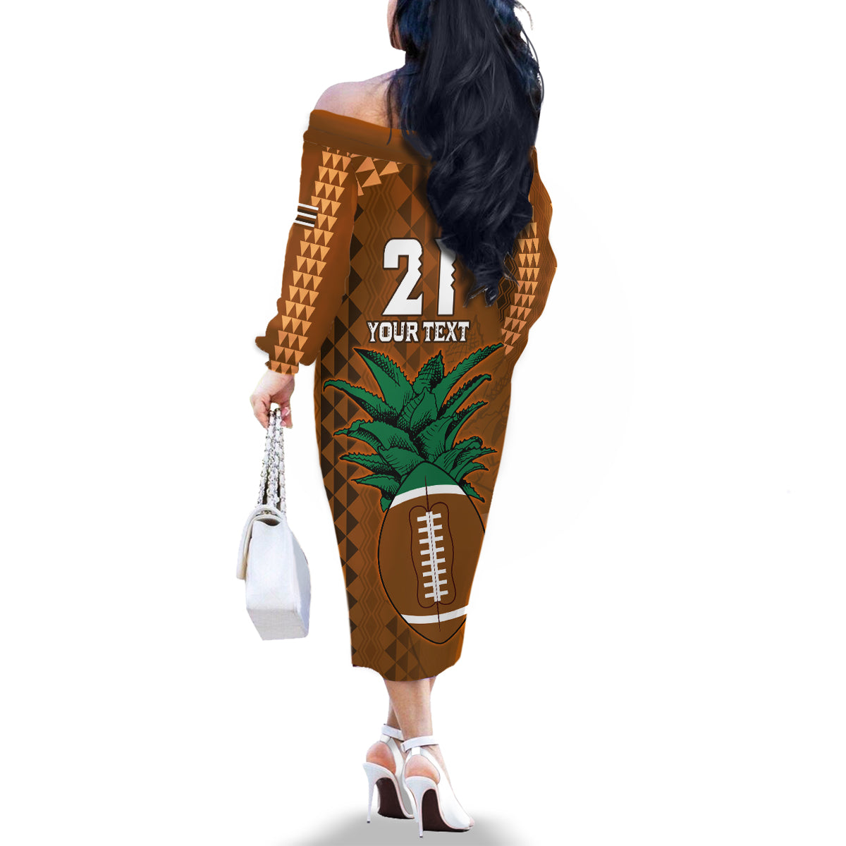 Custom Hawaii Honolulu Bowl Family Matching Off Shoulder Long Sleeve Dress and Hawaiian Shirt With Kakau Tribal Pattern LT9 - Polynesian Pride