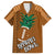 Custom Hawaii Honolulu Bowl Family Matching Off Shoulder Short Dress and Hawaiian Shirt With Kakau Tribal Pattern LT9 Dad's Shirt - Short Sleeve Brown - Polynesian Pride