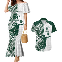 Polynesian Hawaii Volleyball Custom Couples Matching Mermaid Dress and Hawaiian Shirt Kakau with Sport Style