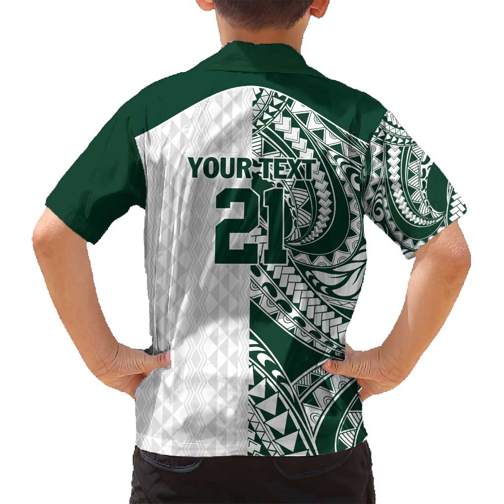 Polynesian Hawaii Volleyball Custom Family Matching Puletasi and Hawaiian Shirt Kakau with Sport Style