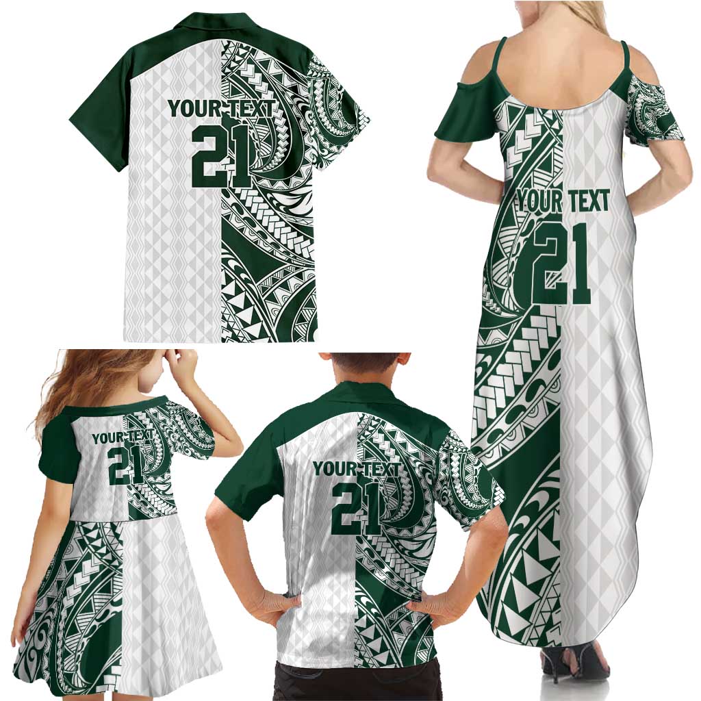 Polynesian Hawaii Volleyball Custom Family Matching Summer Maxi Dress and Hawaiian Shirt Kakau with Sport Style
