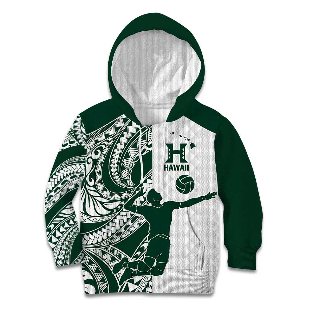 Polynesian Hawaii Volleyball Custom Kid Hoodie Kakau with Sport Style