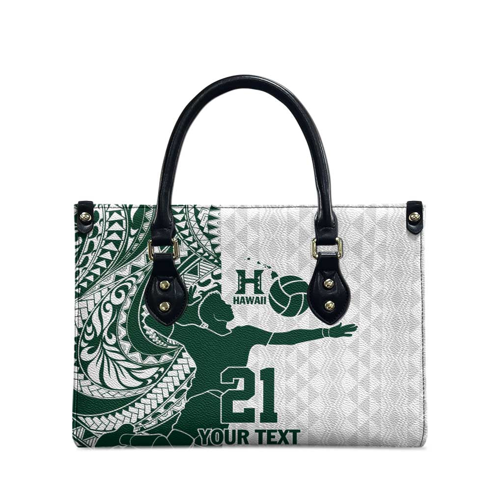 Polynesian Hawaii Volleyball Custom Leather Bag Kakau with Sport Style - Polynesian Pride