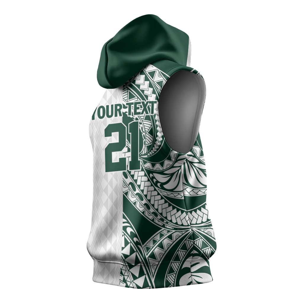 Polynesian Hawaii Volleyball Custom Sleeveless Hoodie Kakau with Sport Style - Polynesian Pride