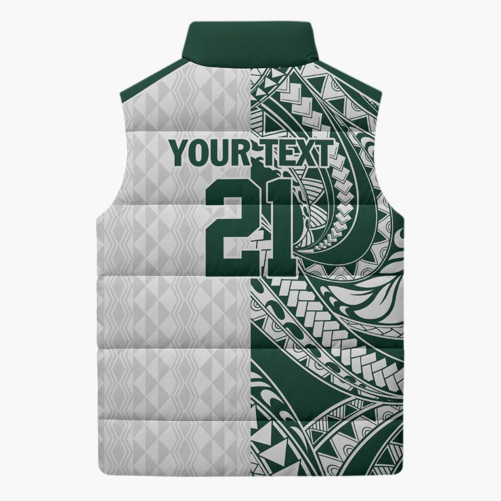 Polynesian Hawaii Volleyball Custom Sleeveless Puffer Jacket Kakau with Sport Style - Polynesian Pride