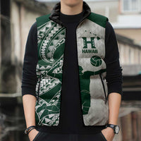 Polynesian Hawaii Volleyball Custom Sleeveless Puffer Jacket Kakau with Sport Style - Polynesian Pride
