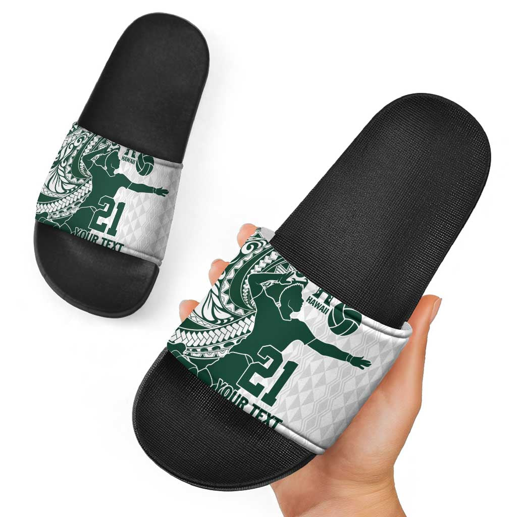 Polynesian Hawaii Volleyball Custom Slide Sandals Kakau with Sport Style - Polynesian Pride