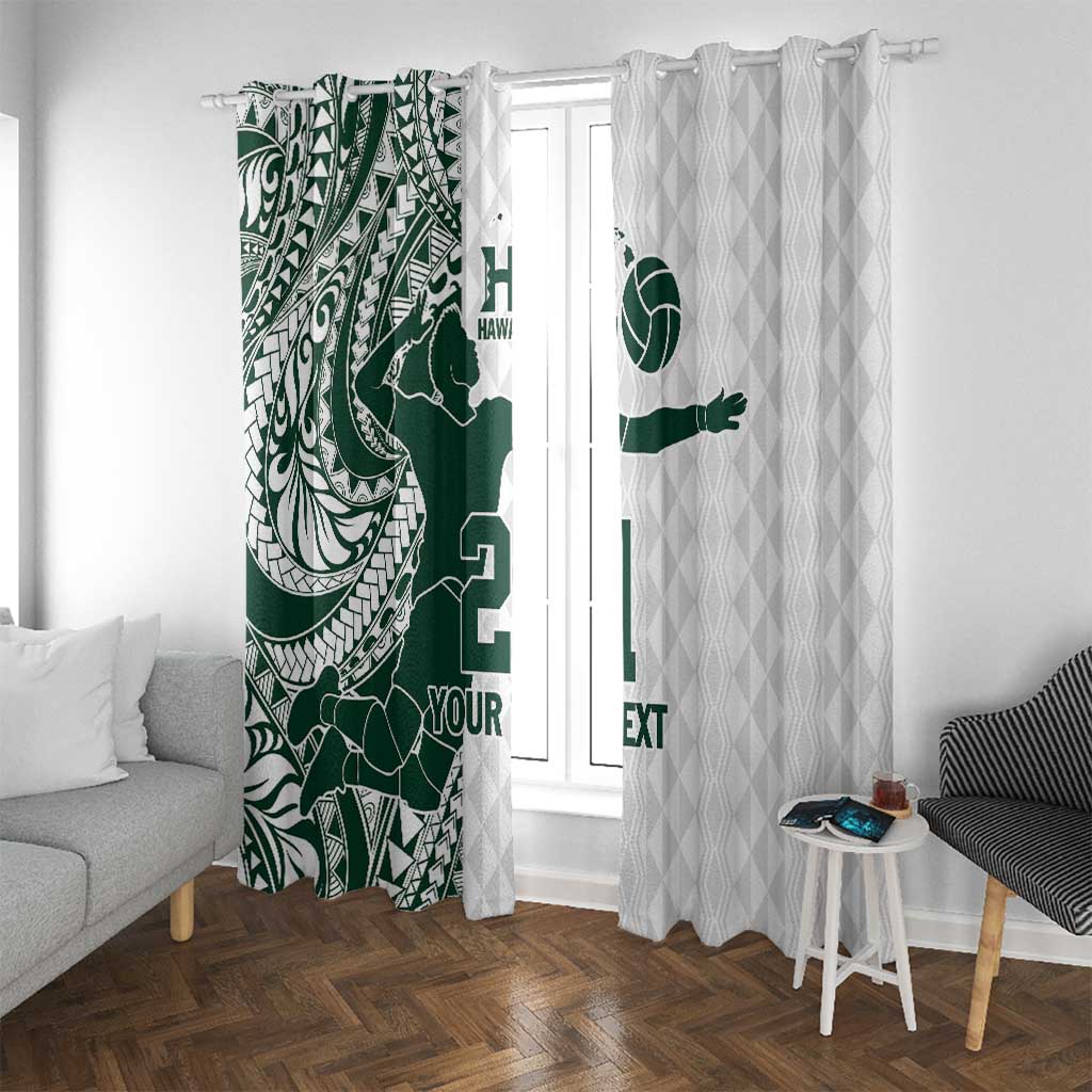 Polynesian Hawaii Volleyball Custom Window Curtain Kakau with Sport Style