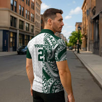 Polynesian Hawaii Volleyball Custom Zipper Polo Shirt Kakau with Sport Style - Polynesian Pride