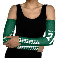 Polynesian Hawaii Volleyball Custom Arm Sleeves Green Kakau with Map Motif - Polynesian Pride