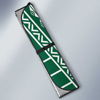 Polynesian Hawaii Volleyball Custom Auto Sun Shade Green Kakau with Map Motif - Polynesian Pride