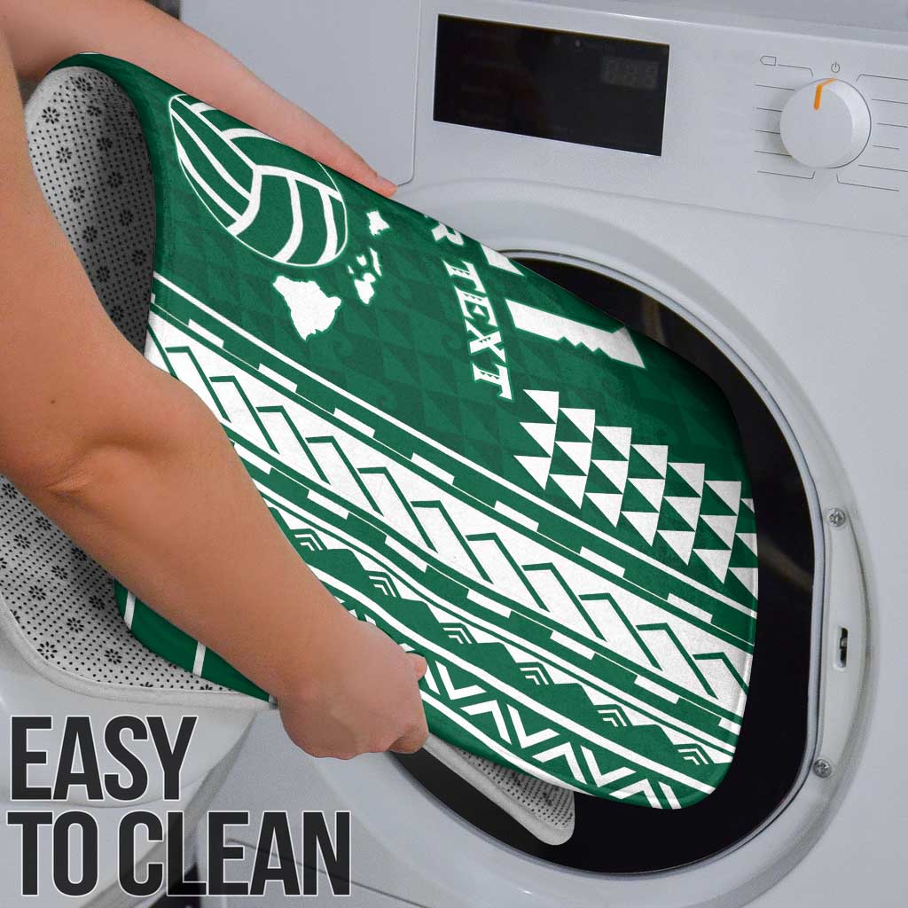 Polynesian Hawaii Volleyball Custom Bathroom Set Green Kakau with Map Motif - Polynesian Pride
