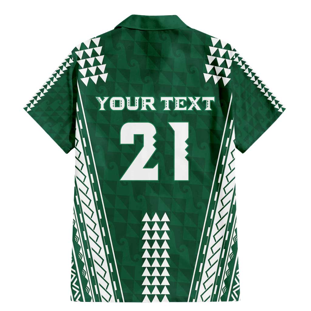 Polynesian Hawaii Volleyball Custom Family Matching Mermaid Dress and Hawaiian Shirt Green Kakau with Map Motif